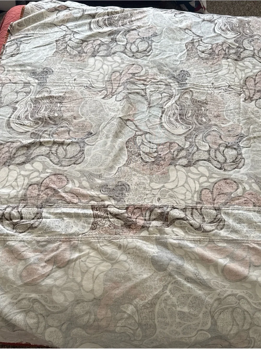 Vintage H.W. Baker Linen Co Bedspread 100x90 Double Retro MCM 70s Abstract USA